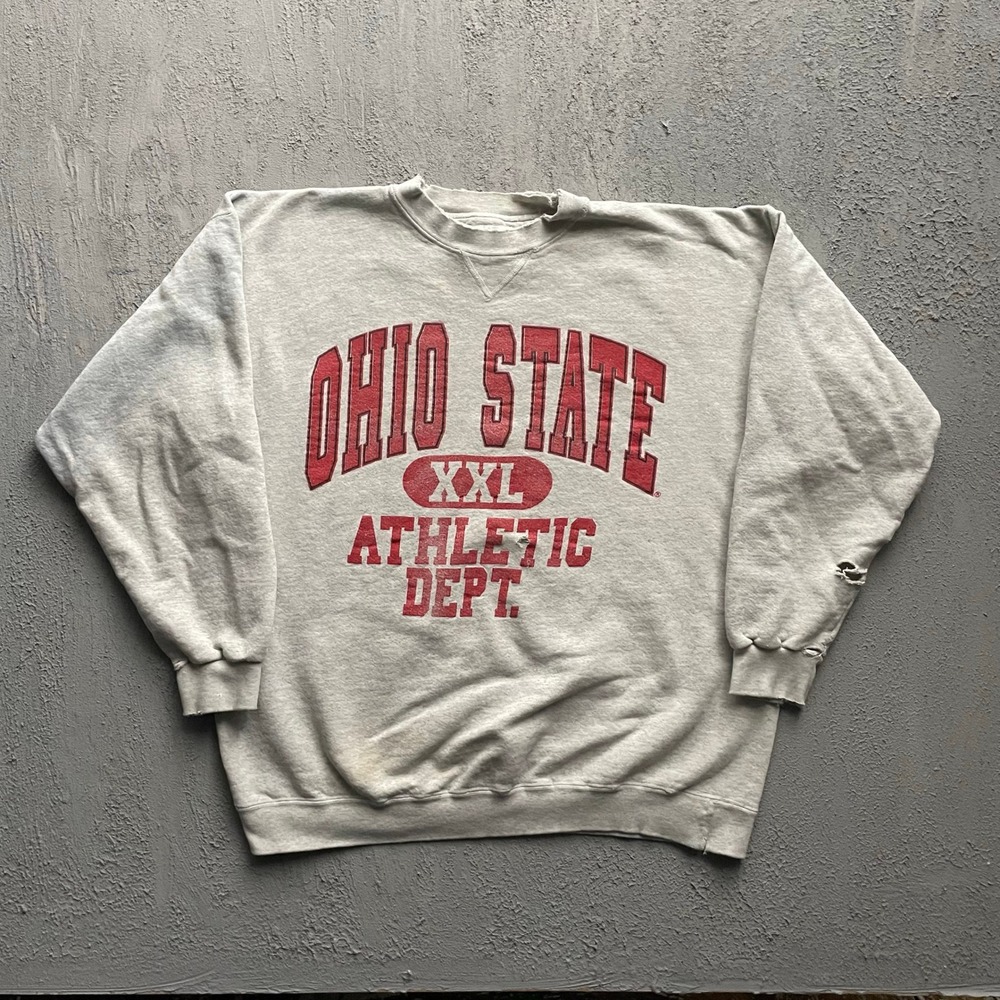 Vintage Ohio State Athletic Dept Sweatshirt Mens Large Grey 90s Zubaz